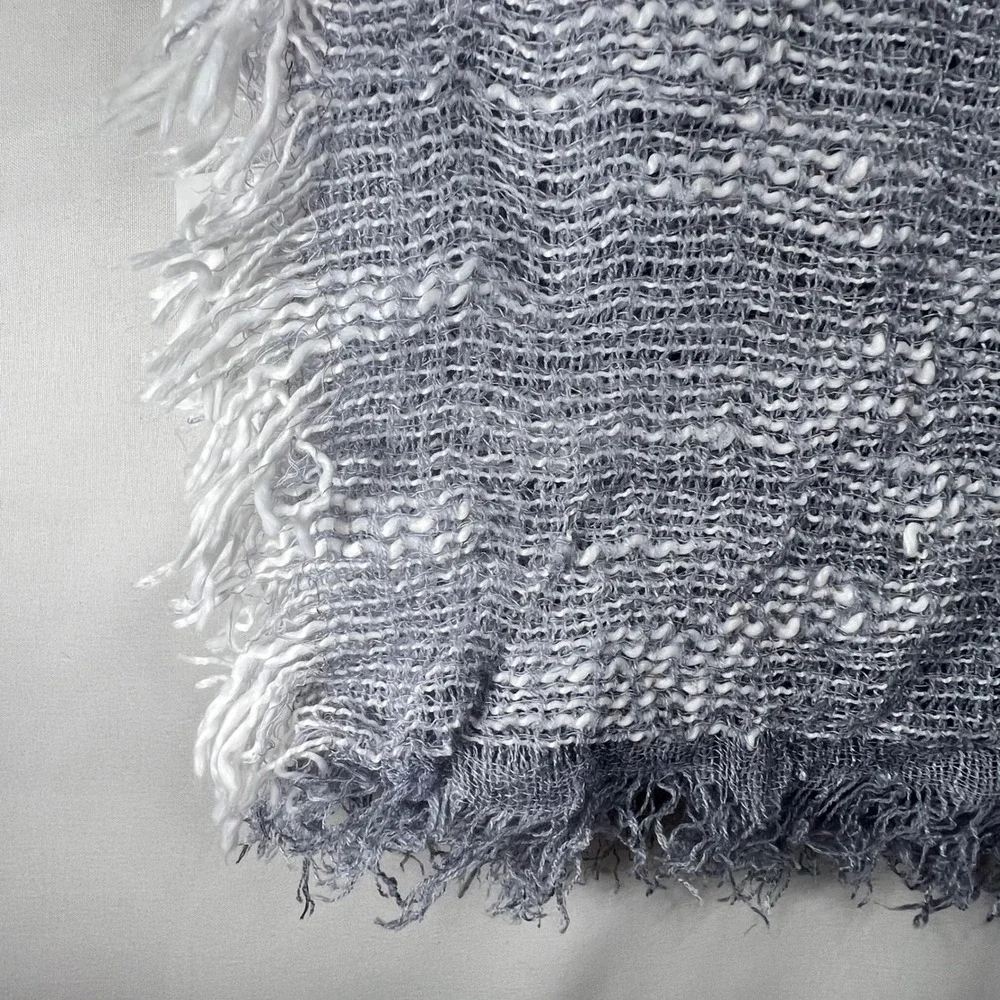 Cotton On Gray Woven Fringe Scarf Unisex Soft Minimalism Wrap Shawl Boho 61x67